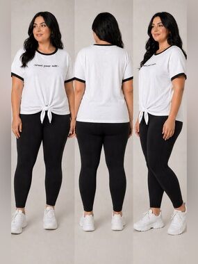 (A4) torrid “Trust Yourself” white tee. Front Knot. Size 2.